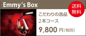 ワイン定期便　Emmy's Box こだわりの逸品2本コース9,800円（税別）送料無料